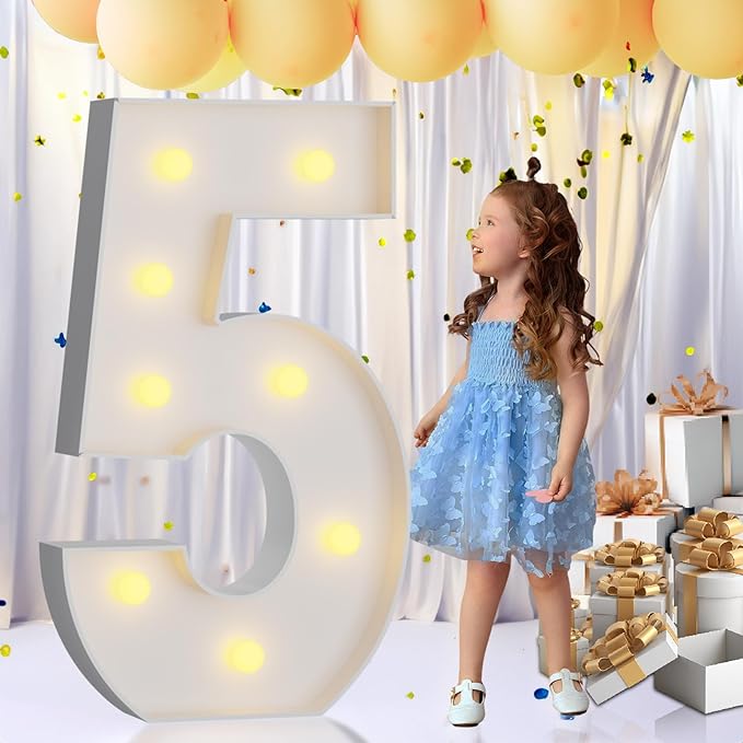 imprsv 3FT Light Up Mosaic Numbers for 15th & 50th Birthdays, Anniversary Party Decor, Pre-Cut Foam Board Kit