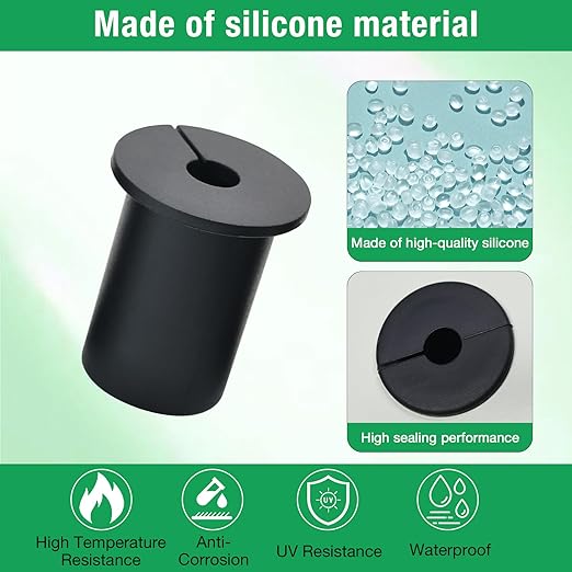2pc Starlink Cable Grommet 1" Silicone Waterproof Wall Hole Pass Through Split Cable Bushings for TV Wire Ethernet Cord, Starlink Cable Routing Kit Accessories, 52.5mm/2.07" Ht, Black
