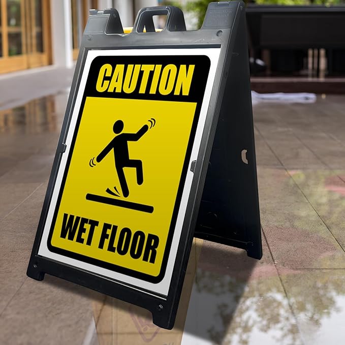 Generic Customizable A Frame Sign Deluxe 24x36"" 2 sides READY IN 1 DAY Waterproof Signicade Sandwich Board for Sidewalks and Outdoor Advertising (Black)
