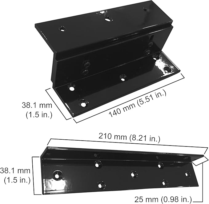 Visionis FPC-5191-BL Black 300lbs Indoor Electromagnetic Lock with 300 lbs L and Z Bracket for Inswinging Door