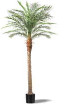 Artificial Phoenix Palm Tree 8ft Tall – Fake Large Tropical Tree with 18 Adjustable Leaves, Outdoor Indoor Faux Sago Palm Plant for Living Room Patio Poolside Yard Decor (1, 8ft)