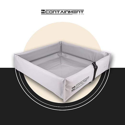 Spill Containment Berm - 18 oz PVC, 2’ x 2’ x 6” - Grey