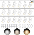 Dimmable LED GU10 White Track Lighting Kit with Replaceable GU10 Bulbs,18-Pack All-in-One Plug in 3CCT Ceiling Spotlights with 19.68FT Track Rails,Accent Lighting for Home,Store,Moblie Cart and Office