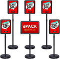 6 Pack Standing Sign Holder, 8.5 x 11 inch Adjustable Floor Sign Holder, Snap Open Aluminum Frame with Rounded Corners, Ideal for Business, Mall, Restaurant