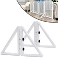 WELLAND Triangle Support Feet Set of 2 for 360 Degree Configurable Gate Collection, Solid Pine Wood, Easy to Install, 2 Pairs of Safety Fence Feet for Freestanding Pet Gates, White (Only Feet)