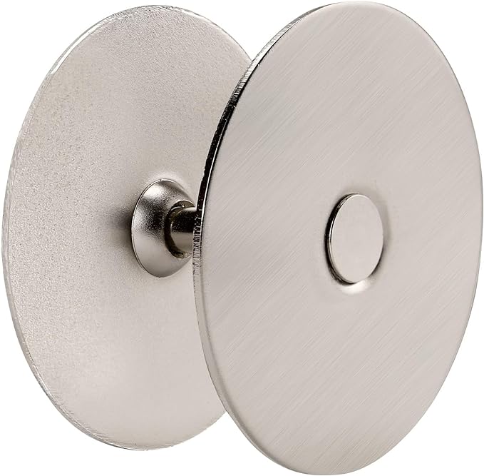 Door Knob Cover, 2-5/8" Diameter Solid Steel Deadbolt Cover Plate, Hole Filler Plate for Door Handle (1, Satin Nickel)