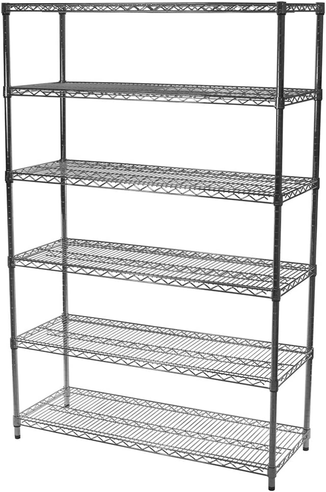 Shelving Inc. 24" d x 30" w x 72" h Chrome Wire Shelving with 6 Tier Shelves, Weight Capacity 800lbs Per Shelf