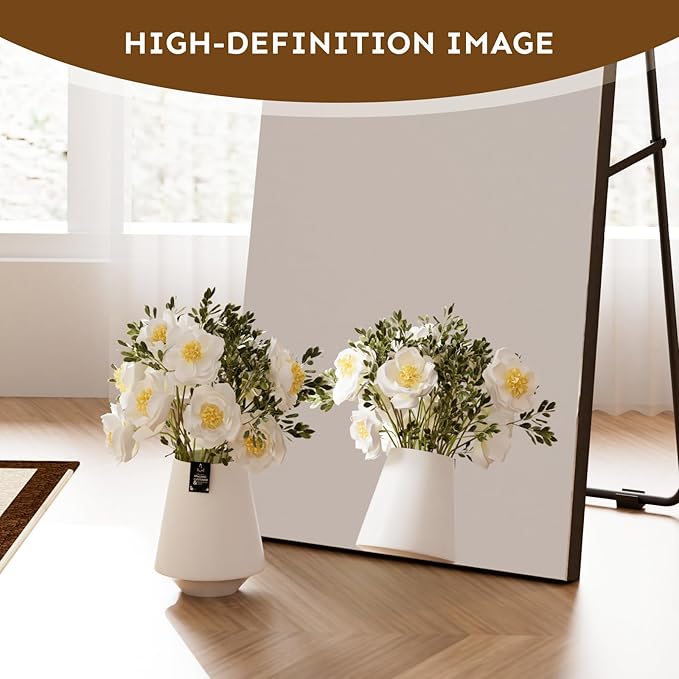 Kosmonia 64x21 Frameless Full Length Silver Coating Mirror w/Distortion Free, HD Reflection &Anti Desilvering, Tempered Glass & Shatter Proof Film Doubling Safety, Easy Setup w/Stand, Wall/Standing