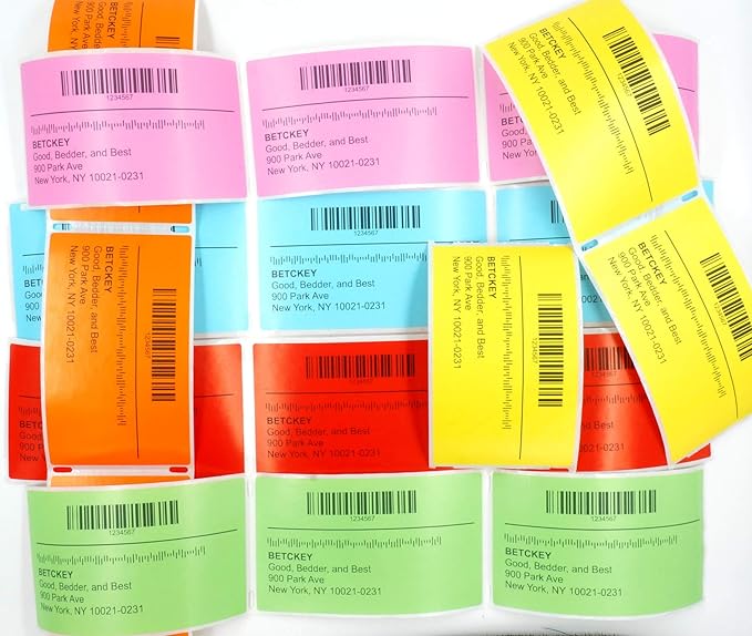 BETCKEY - Large Address Labels Replacement for Brother DK-1208 (1.4 in x 3.5 in), Compatible with Brother QL Label Printers [6 Rolls/2400 Labels, Light Blue]