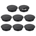 uxcell 8 Pcs 60mm (2.36 Inch) Desk Grommet, Plastic Cable Hole Cover, Wire Cord Cable Organizer for Home Office Computer Desk Cabinet, Black