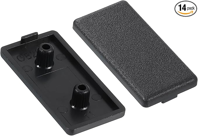 uxcell 14Pcs Extruded End Cap Nylon, 40x20mm T-Slot Aluminum Profile 2040 European Standard End Cap Extrusion Plug for Trolley, Fish Tank Rack, Storage Rack, Black