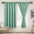 JIUZHEN Blackout Curtains for Bedroom - 60 Inch Extra Wide Thermal Insulated Room Darkening Privacy Soundproof Curtains for Living Room/Dorm Room, Set of 2 Panels, 60 x 63 inches,Sage Green