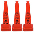 OrangeStar 6-Pack 28" Do Not Enter Cones, Large 4-Sided No Entry Message Safety Cones with Heavy Rubber Base for Indoor Outdoor Use, Traffic Control, Security, Warehouse Safety