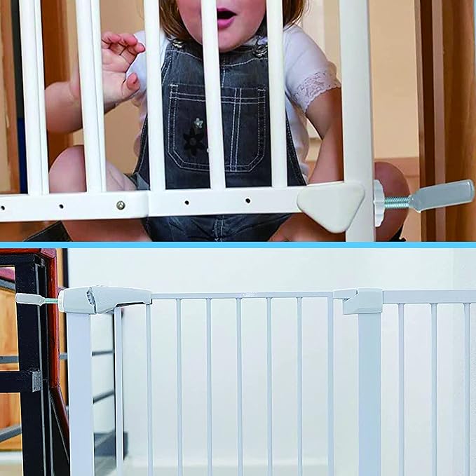Baby Gate Banister Adapter Y-Spindle Rods - M8(8mm) for Pressure Mounted Baby and Pet Safety Stair Gates with Extra Long Wall Mounting Screws Rod & Bolts (Y-Grey-2 Pack)