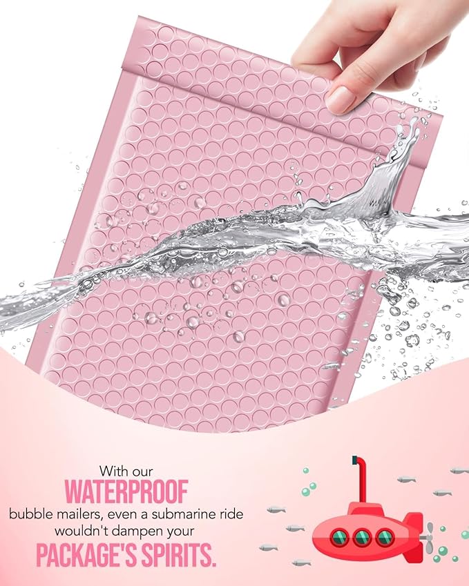 GSSUSA Large Bubble Mailers 10.5x16 Inch 250 Pack Light Pink Padded Envelopes, Strong Adhesion Self-Seal Bubble Envelopes for Mailing Clothes,Magazines
