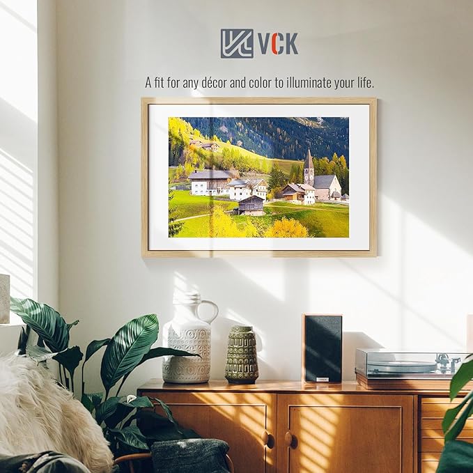 VCK 20x30 Poster Frame 5 Pack - Natural Oak, High-End Wood Picture Frames with Polished Plexiglass, Display 16x24 Photo with Mat or 20x30 without Mat, Art Gallery-Quality, Wall Hanging, Natural Oak