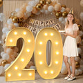 Mixifox 4FT Marquee Numbers 20, Large Light up Number 20 for Birthday Party Supplies, Sign, Backdrop, Happy 20th Birthday Decorations for 20 Years Old Women Men