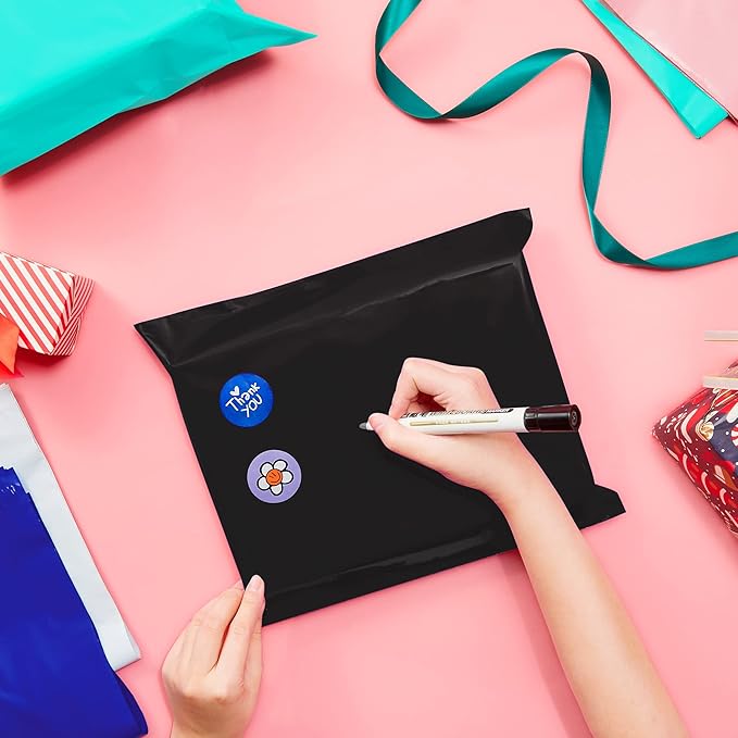 Fuxury 1500 Pcs 12x15.5" Poly Mailers,Waterproof Mailing Envelopes for Clothing, Strong Adhesive Poly Shipping Postage Bags for Small Business(Black)