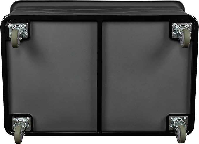 Commercial 20 Bushel Utility Cart with Steel Base, Poly Box Basket Truck, Laundry Cart, and Rolling Trash Bin, 51.5-Inch x 35.5-Inch x 36-Inch, 1000 Pound Weight Capacity, Gray