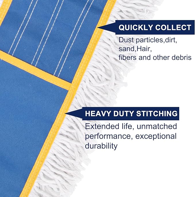 KeFanta 24" Commercial Dust Mop Replacement Heads,3 Pack Reusable Industrial Dust Mop Pads, Washable Cotton Dust Mop Refill for Floor Cleaning & Janitorial Supplies,Only Fits:B0D7MKSZ8N,B0FHHPTZHQ