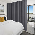Hiasan Privacy Room Divider Patio Sliding Door Curtain Extra Wide Blackout Thermal Insulated Curtains with Back Tab & Rod Pocket for Bedroom Partition Living Room (120 x 96 Inches, Dark Grey)