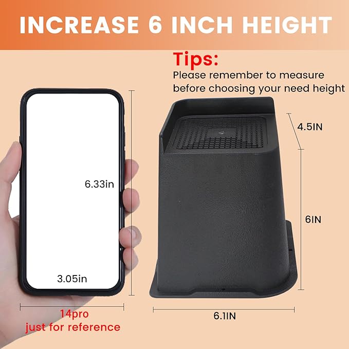 Bed Risers 2 inch, 3 inch, 4 inch, 6 inch or 8 inch Heavy Duty Furniture Risers, Up to 6000 Lbs L Shaped Design Bed Lifts Blocks for Couch Desk Sofa Table (Black, 6 Inch 6 Pack)