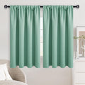 JIUZHEN Blackout Curtains for Bedroom - Thermal Insulated Noise Reducing Privacy Short Curtain for Living Room, Set of 2 Panels with Tiebacks, 52 x 54 inches Long,Sage Green