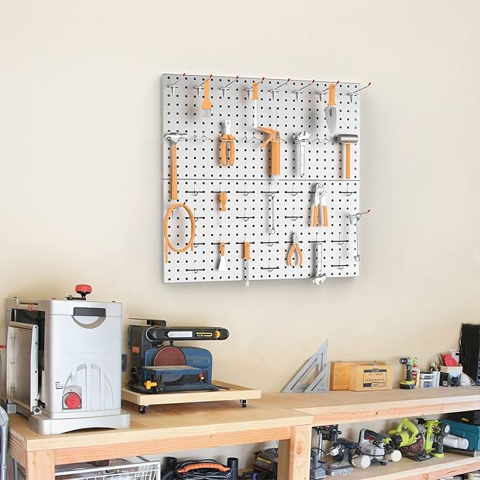 TORACK 184 PCS Pegboard Accessories, Pegboard Hooks Tool Organizer kit with Peg Locks, Metal Hooks for Pegboard Tool Storage System