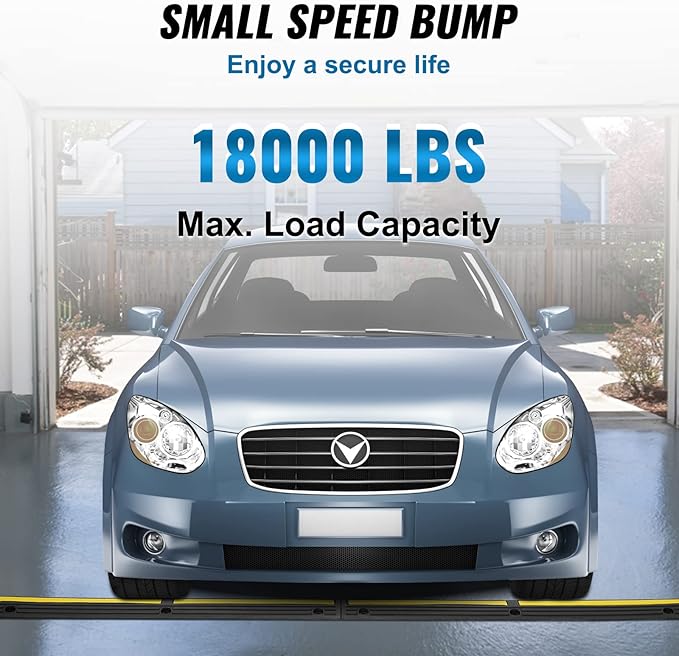 VEVOR 3.28 ft Cable Protector Ramp, 4 Pack of 1 Channel, 18000 lbs/axle Capacity Heavy Duty Rubber Speed Bumps, Floor Cord Cable Protector Wire Cover, for Residential Areas, Private Garages, Gardens