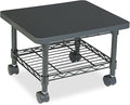 Safco Onyx Rolling Cart Printer Stand, Under-Desk Mobile Utility Table for Home Office with Steel Shelf, Gray