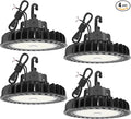 HYPERLITE LED High Bay Lights 150W 21,750lm 5000K 1-10V Dimmable UFO Led High Bay Light UL Listed 5' Cable High Bay Led Lights Alternative to 650W MH/HPS for Gym Factory Warehouse 4-Pack