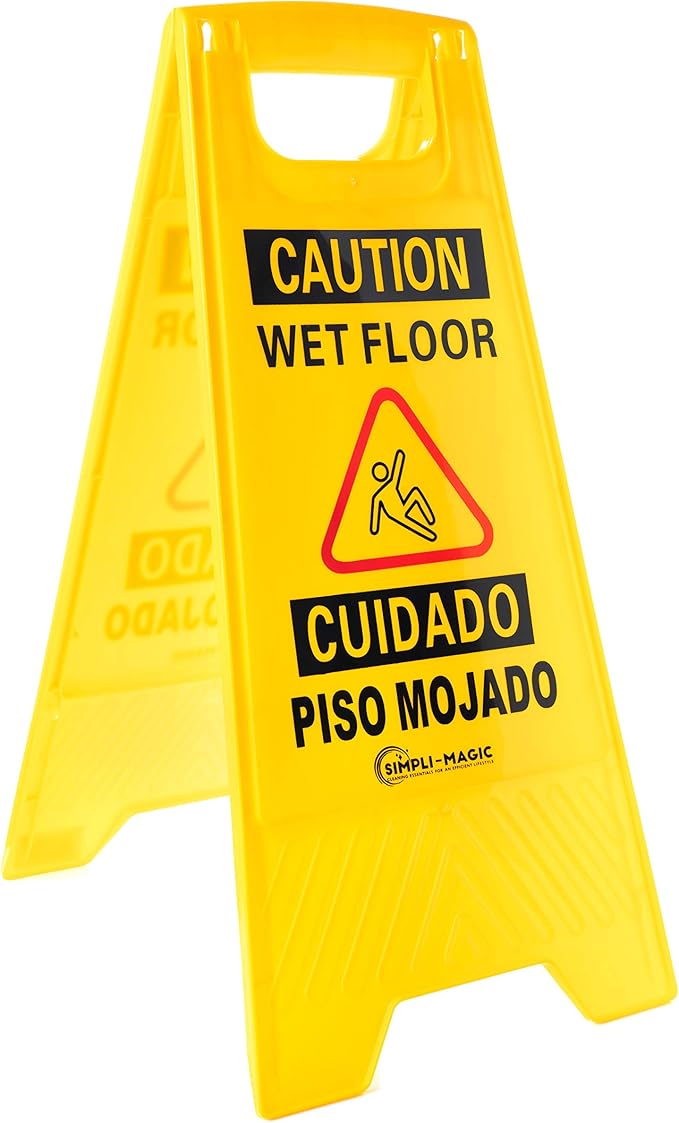 Simpli-Magic 79192 Wet Floor Caution Signs, Basic, Yellow, 3 Pack