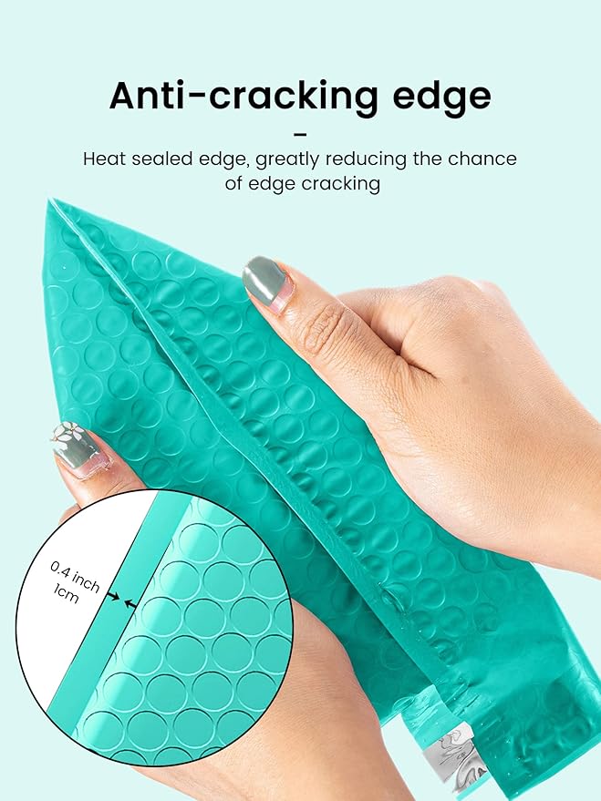 GSSSUSA Bubble Mailers 4x8 Inch 50 Pack Padded Envelopes Usable Size 4x7 Inch Shipping Envelopes Self Seal Small Packaging Shipping Bags for Mailing Jewelry, Small Business, Teal