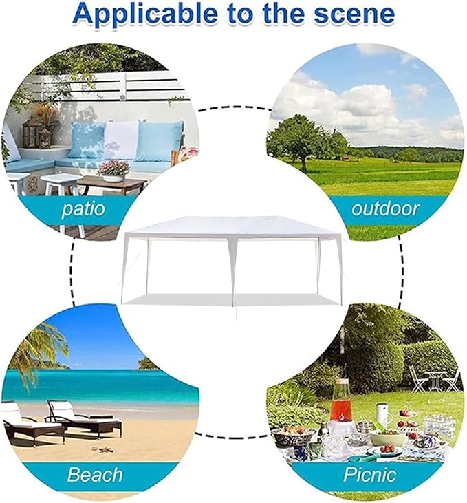 10x20 FT Party Tent, Outdoor Wedding Tents for Parties, Canopy Event Tent Without Removable Sidewalls, Waterproof Gazebo Shelter for Birthday Parties, Weddings, BBQs & Events (10X20FT-0Sides White)