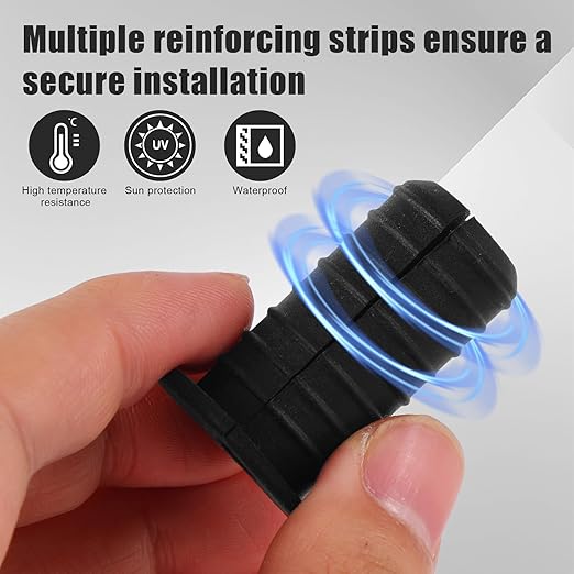 4pcs 3/4 Inch/19mm Cable Grommets for Starlink, Silicone Cable Routing Kit Anti-Slip Split Wall Hole Pass Through Bushing Grommet Cover for Ethernet/TV Wires Cord Protection Accessories (Black)