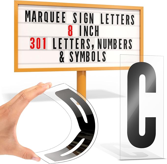 Houseables Marquee Letters, Sign Letters, Letter Sign, Plastic Letter For Signs, Outdoor Board, Letterboard, Changeable, Markee, Church, Restaurant (Red/Black, 8 Inch)
