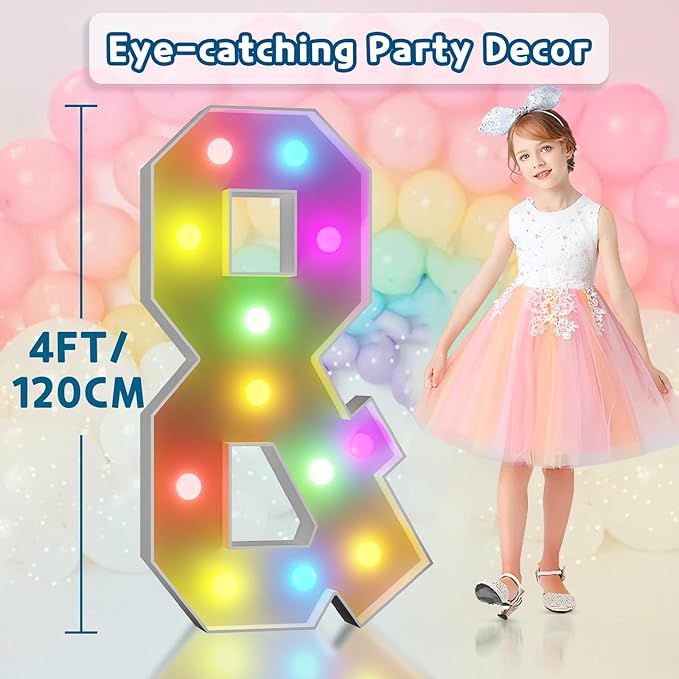 imprsv 4FT Colorful Marquee Letters &, 18 Colors Large Light up Letters Alphabet Sign with Remote, Large Marry Me Sign, Birthday Party Decorations Anniversary Wedding Decoration