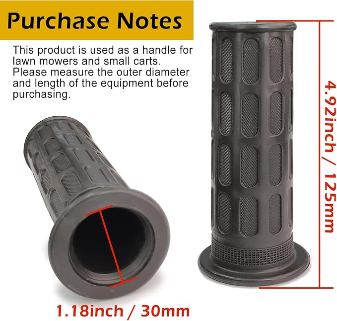 2 Pack Garden Wheelbarrow Handles Grips,Rubber Handlebars Anti-Slip for Tractors and Lawn Mowers,Inner Diameter 30mm