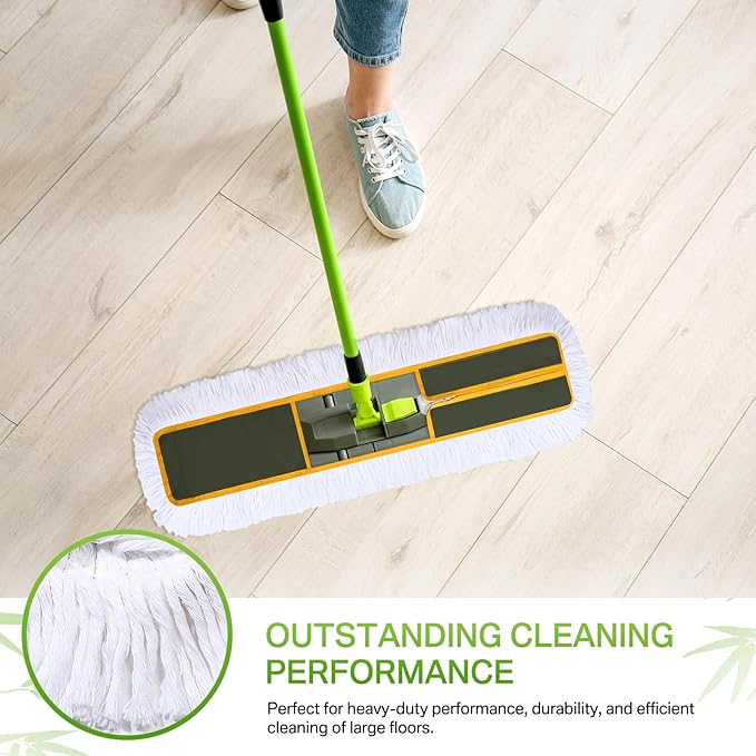 Maxdot 3 Pack 36 Inch Dust Mop Replacement Head for Floor Cleaning Large Cotton Commercial Industrial Heavy Duty Mop Head Refills Sweeper Replacement Janitorial Supply for Hardwood