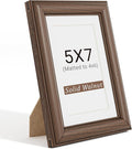Natural Walnut 5x7 Picture Frames Mat to 4x6 Picture Display,Original Wood Handcrafted Photo Frame,Wooden Frame 5x7 with Tempered Glass Graduation Family Wedding Pictures Tabletop & Wall Decor
