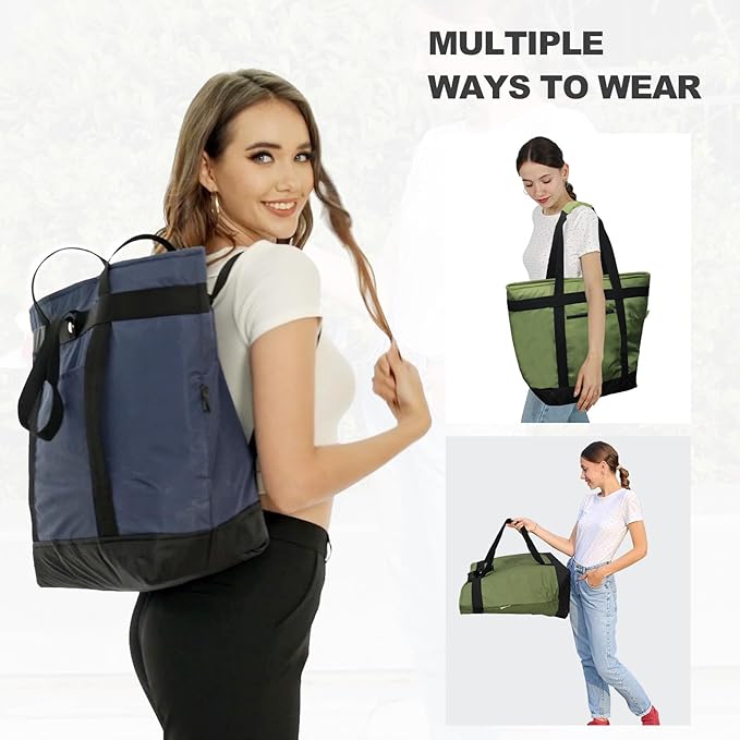 BeeGreen Cooler Bag Soft Leakproof Insulated Tote with Zipper for Beach Travel Grocery