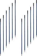 Matthew Cleaning Commercial Screw On Mop Handle for Floor Cleaning Heavy Duty Mop Head Replacement Holder 60inch with Threaded Metal Tip(Blue, 12 Pack)
