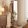 WoodsWhisper Full Length Mirror Coat Rack Solid Wood Floor Mirror 66"x12" Full Length Mirror with Stand Long Mirrors for Bedroom,Living Room