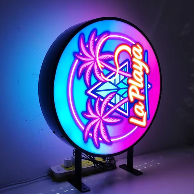 Custom Round Light Box Sign - Double Sided Illuminated Advertising Board for Shop, Bar, Cafe, Tea Salon Decor, or Billboard with Printed Logo (12" to 28")