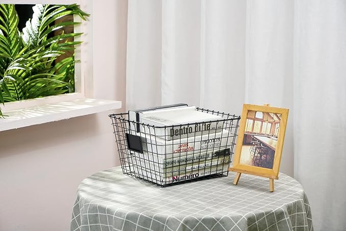 【Extra Large】 Wire Handmade Basket 4 Packs, Kitchen Bathroom Storage, Household Goods Storage, Wardrobe Basket,Silver
