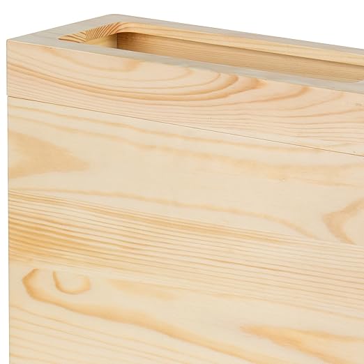 2.3 Gallons Rectangular Wooden Trash Can | Trash Can with Bin Liners | Decorative Waste Basket | Recycling Bin for Bathroom | Natural Wood Finish Basket for Kitchen | Paper Basket for Office