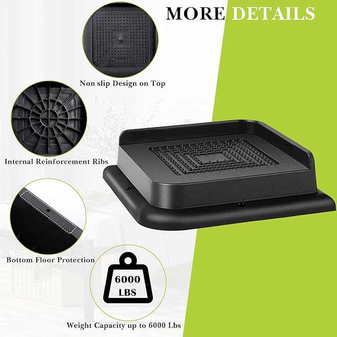 Bed Risers 1 inch, 2 inch, 3 inch, 4 inch, 6 inch, 8 inch Heavy Duty, Oversized Furniture Riser for Couch Sofa Table Chair Leg Frame Dorm, Support up to 6000 Lbs (Black 4 Pack, 1 inch)