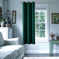 ChrisDowa Blackout Curtains 45 Inches Long for Living Room, Grommet Thermal Insulated Room Darkening Curtains for Bedroom (1 Panel Set, Forest Green, 38 x 45 Inch)