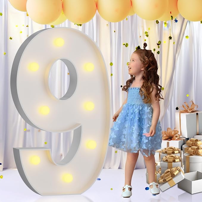 imprsv 3FT Light Up Letters, Marquee Numbers for 19th Birthday Decorations, Pre-Cut Foam Board Kit
