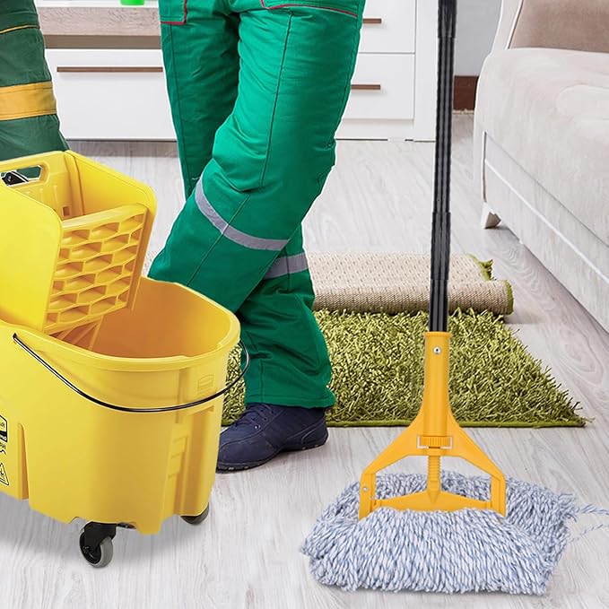 Commercial Heavy Duty Mop Heads Replacement for Rubbermaid: 3 Packs Industrial Wet Mop Head for Floor Cleaning - Cotton Commercial Products Wet Refills